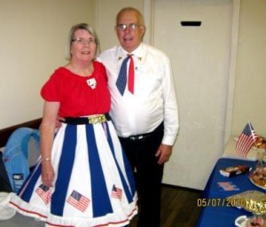 Our club president and first lady - Eddie and Rosalie in red, white and blue