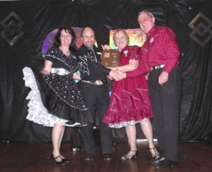 Don & Jan Stephens present the State Society Birthday plaque.