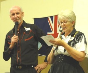 Barry and Rosemarie call a song together