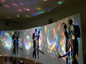 Our stage backdrop - makes you feel like dancing!!